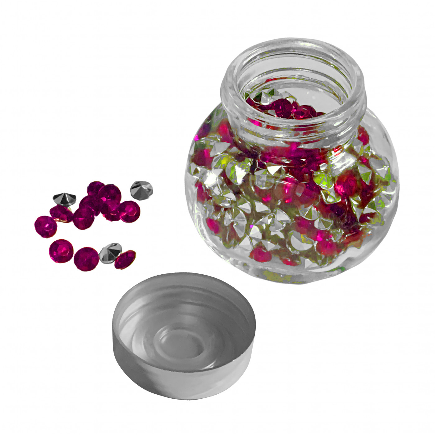Ozdobne kamienie dekoracyjne w mini szklanej butelce (różowe