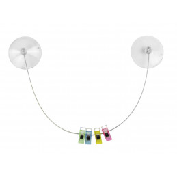 Fotoophængssystem (ledning med sugekopper, 40 cm, 4 klemmer