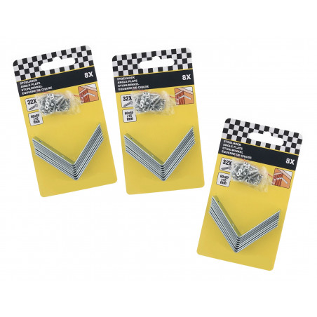Set von 24 Metallverbindungsplatten mit Schrauben (60x60x16 mm Set von 24 Metallverbindungsplatten mit Schrauben (60x60x16 mm