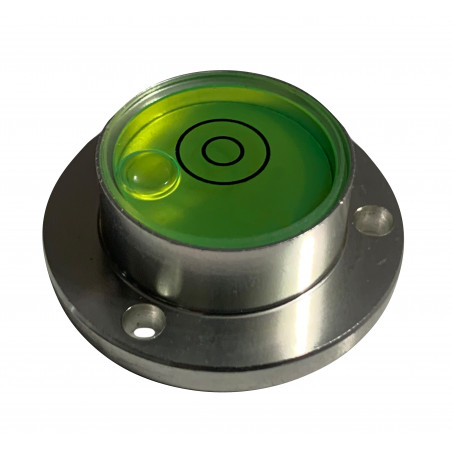 Livella a bolla rotonda con custodia in alluminio (30x20x11 mm
