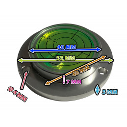 Nivel de burbuja redondo con caja de aluminio (55x40x12 mm