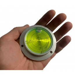 Livella a bolla rotonda grande con cassa in alluminio (80x62x15
