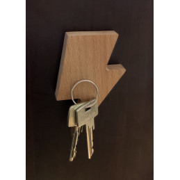Porte-clés en bois (flèche éclair, magnétique, bois de hêtre)