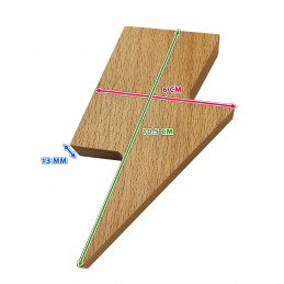 Houten sleutelhouder (bliksemschicht, magnetisch, beukenhout)