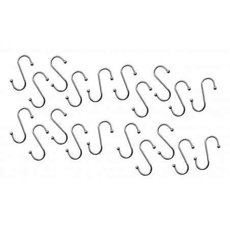 Set von 20 Stahl-S-Haken (100 mm, max. 15 kg) Set von 20 Stahl-S-Haken (100 mm, max. 15 kg)