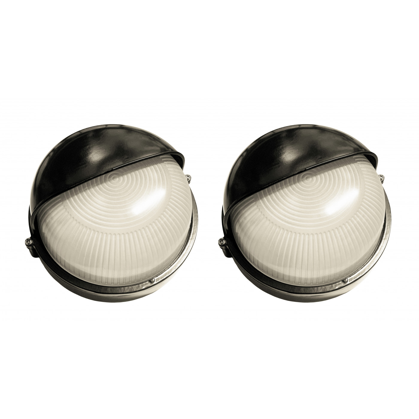 Set van 2 industriele buitenlampen (type 1, zwart, E27, spatwaterdicht, 19x18x10 cm)  - 1