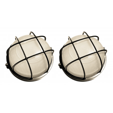 Set van 2 industriele buitenlampen (type 3, zwart, E27 Set van 2 industriele buitenlampen (type 3, zwart, E27
