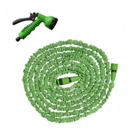 Garden hose with spray gun (expandable, 7.5-22.5 meters)