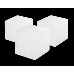 Set of 4 styrofoam shapes (cube, 5x5x5 cm)
