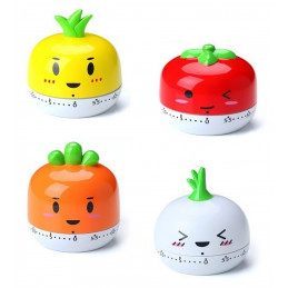 Set of 4 cheerful cooking timers (pineapple, tomato, carrot &