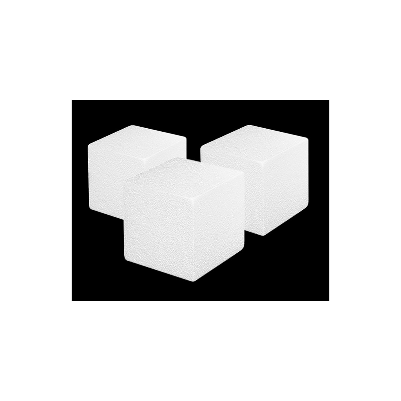 Set of 20 styrofoam shapes (cube, 5x5x5 cm)
