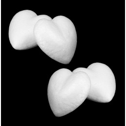 Set of 20 styrofoam shapes (heart, 4.5x4.5x2 cm)