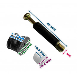 Set van 30 minifix connectors (M6, 40 mm lengte)