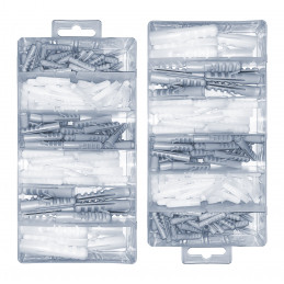 Set of 276 plastic plugs in 2 boxes (5-12 mm)