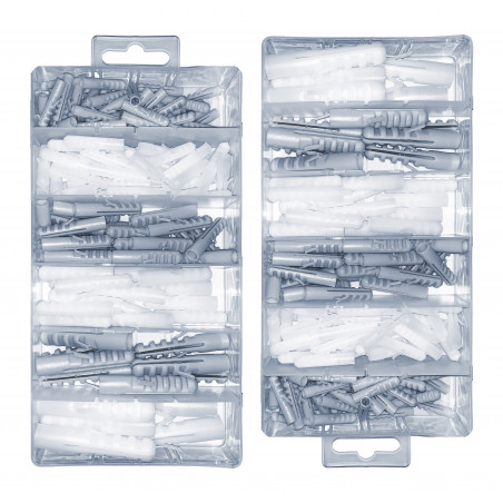 Set van 276 plastic pluggen in 2 doosjes (5-12 mm)