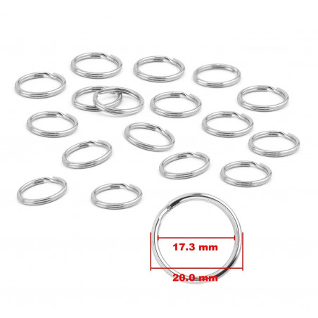 Set van 180 metalen sleutelringen voor sleutelhangers (20 mm