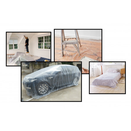 Set of 4 transparent cover sheets (4x5 meters, 0.005 mm thick) Set of 4 transparent cover sheets (4x5 meters, 0.005 mm thick)