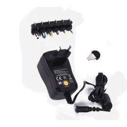 Universal adapter from 230V (AC) to 3.0-12V (DC), 1000 mA