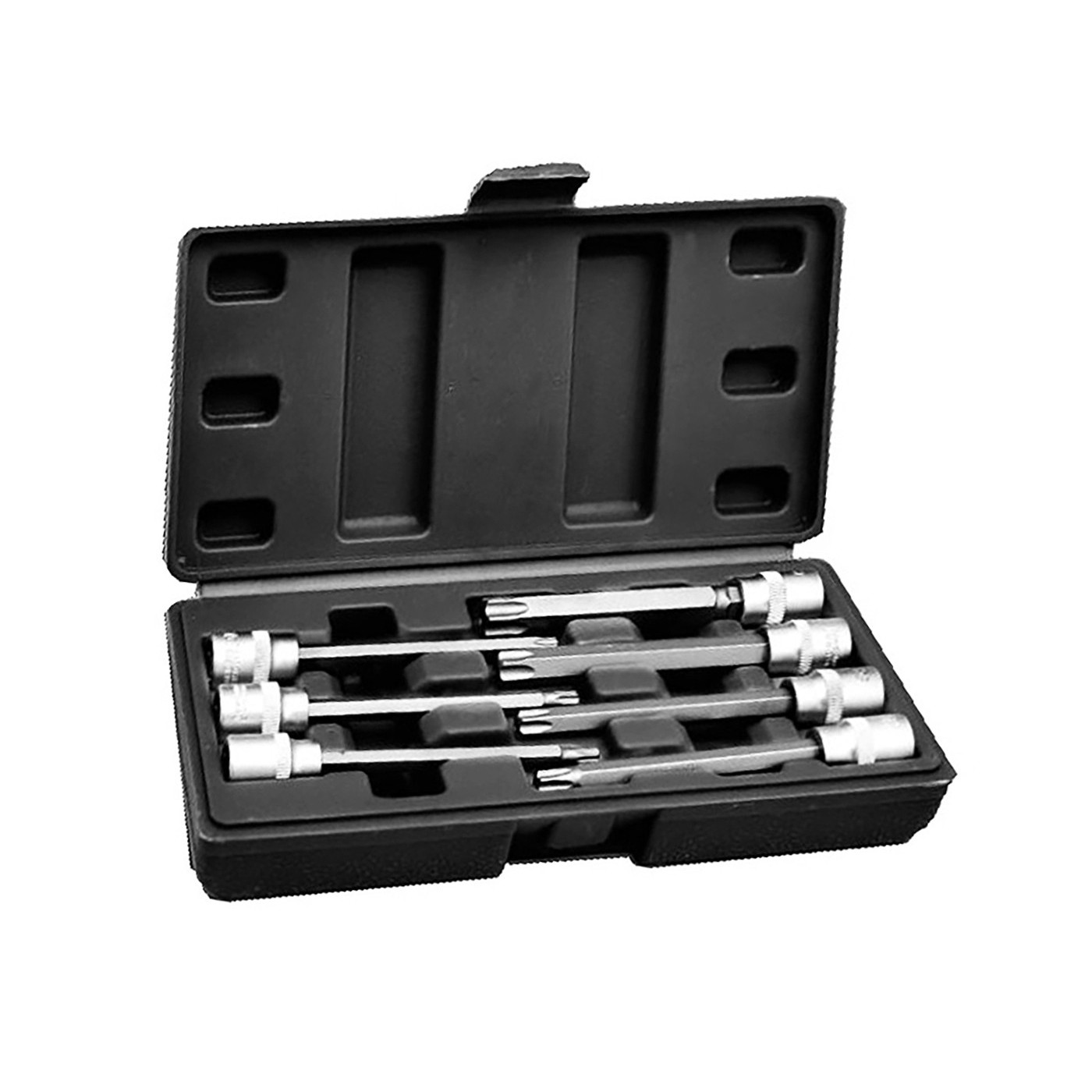 Torx 3/8 inch socket set (extended, 7 pieces) in plastic box