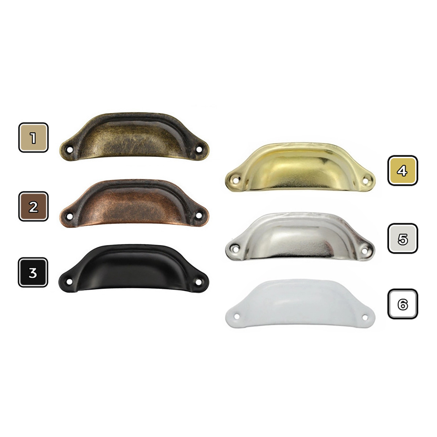 Conjunto de 6 tiradores metálicos para armarios y cajones (color 6:  aluminio mate) - Wood, Tools & Deco