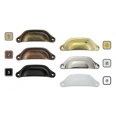 Conjunto de 8 puxadores de ferro para móveis: 2. cobre