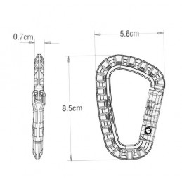 Set of 10 plastic carabiners (green)