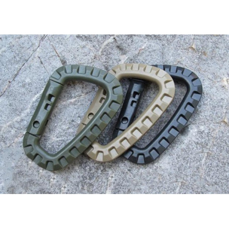 Set of 10 plastic carabiners (green)