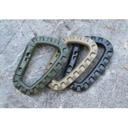 Set of 10 plastic carabiners (black)