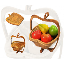 Deco cesta de frutas de madeira (dobrável)