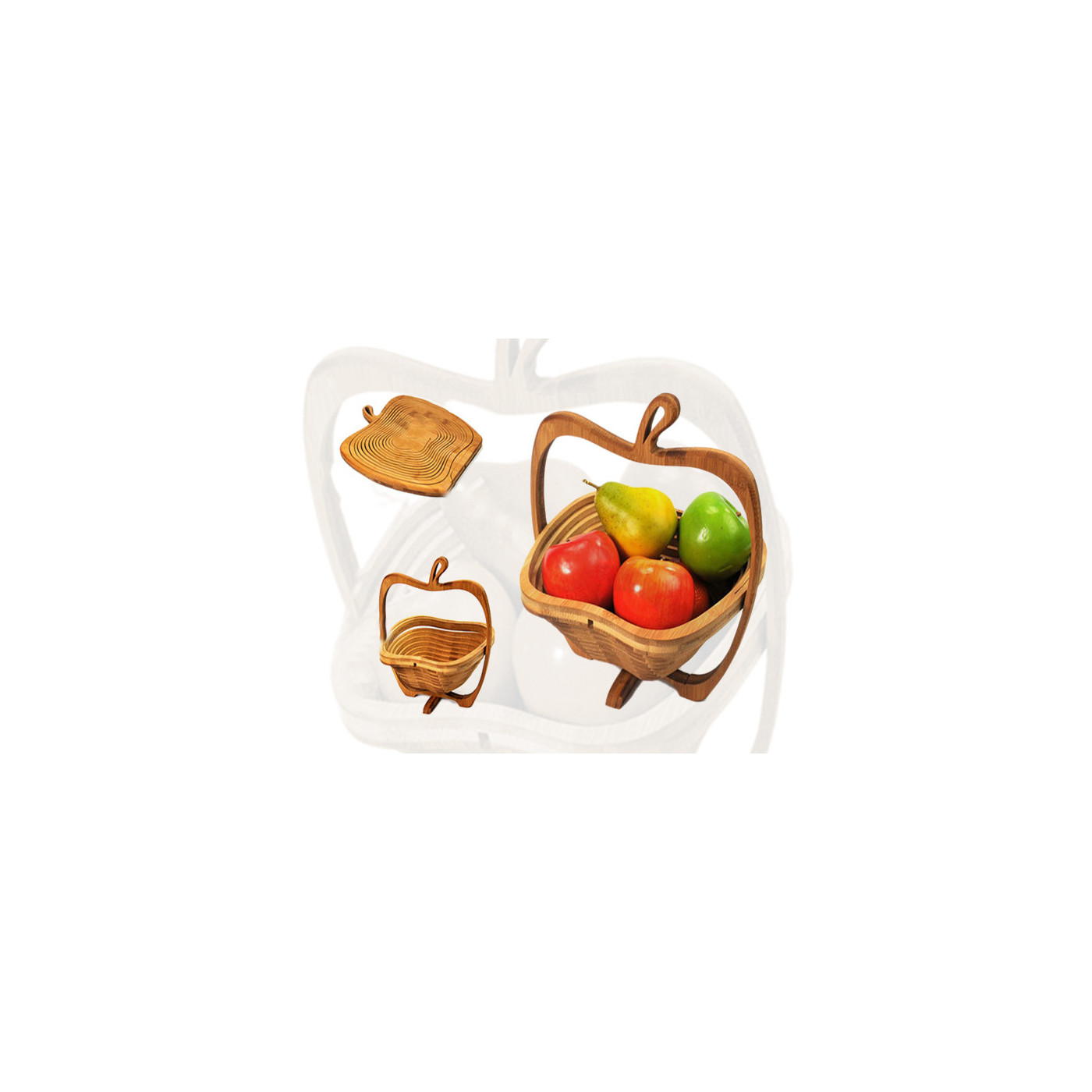 Deco wooden fruit basket (foldable)