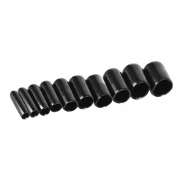 Set van 150 flexibele hulzen (omdop, huls, rond, 1.3 mm, zwart)