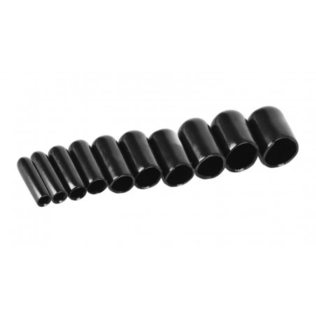 Set van 150 flexibele hulzen (omdop, huls, rond, 5.0 mm, zwart)