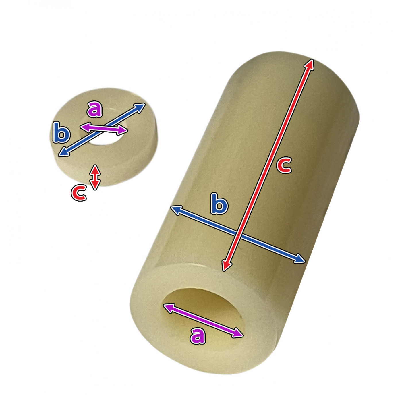 Sæt med 250 plastafstandsstykker (3,2x7x10 mm, ABS, hvid)