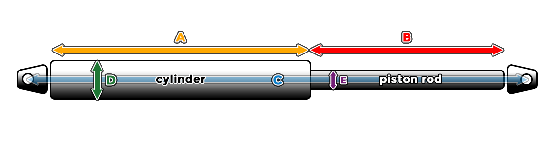 1 Paire Vérins à gaz universels 500mm Système de levage de tête à rotule  Force 300N